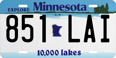 MN license plate 851LAI