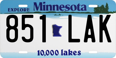 MN license plate 851LAK