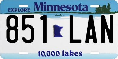 MN license plate 851LAN