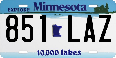 MN license plate 851LAZ