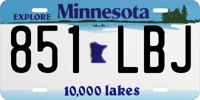 MN license plate 851LBJ