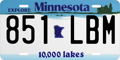 MN license plate 851LBM