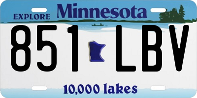MN license plate 851LBV
