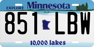 MN license plate 851LBW
