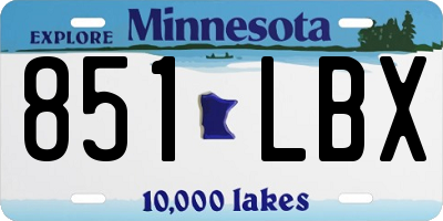 MN license plate 851LBX