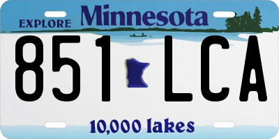 MN license plate 851LCA