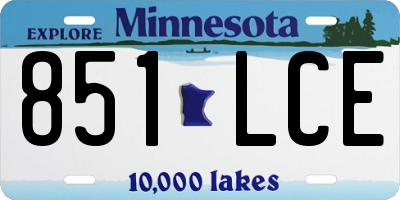 MN license plate 851LCE