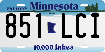 MN license plate 851LCI