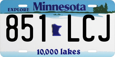 MN license plate 851LCJ