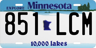 MN license plate 851LCM