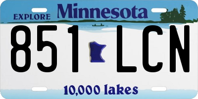 MN license plate 851LCN