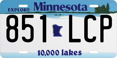 MN license plate 851LCP