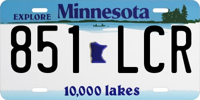 MN license plate 851LCR