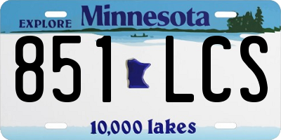 MN license plate 851LCS