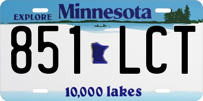 MN license plate 851LCT