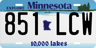 MN license plate 851LCW