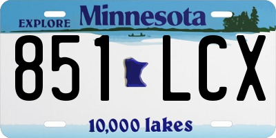 MN license plate 851LCX