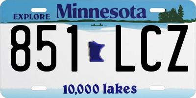 MN license plate 851LCZ