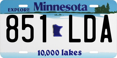 MN license plate 851LDA