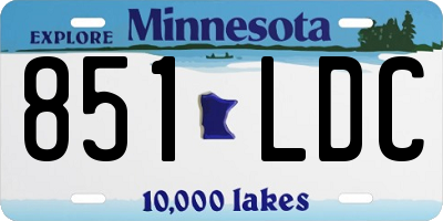 MN license plate 851LDC