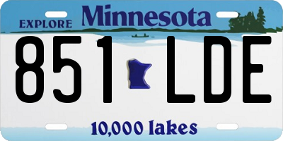 MN license plate 851LDE