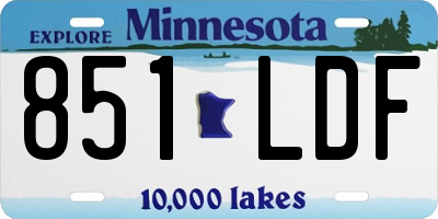 MN license plate 851LDF