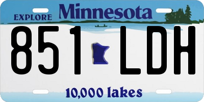 MN license plate 851LDH
