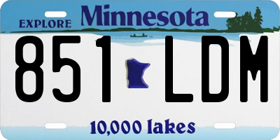 MN license plate 851LDM