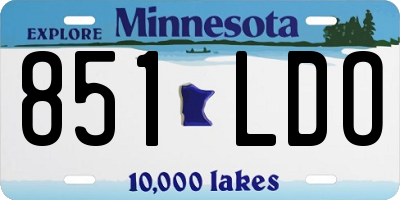 MN license plate 851LDO
