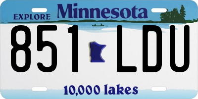 MN license plate 851LDU