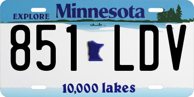 MN license plate 851LDV