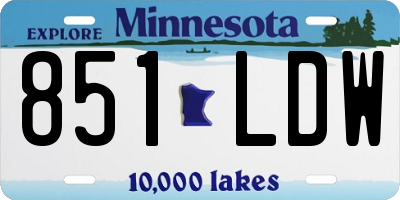 MN license plate 851LDW