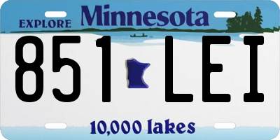 MN license plate 851LEI
