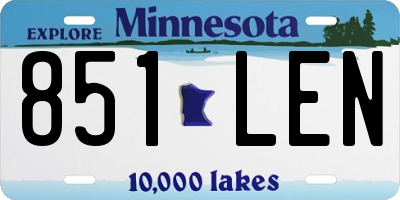 MN license plate 851LEN