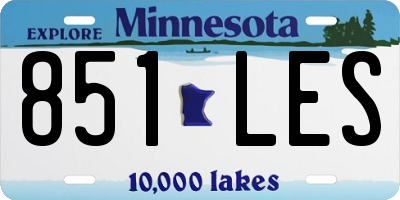 MN license plate 851LES