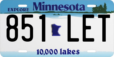 MN license plate 851LET