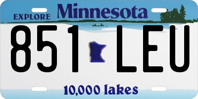 MN license plate 851LEU