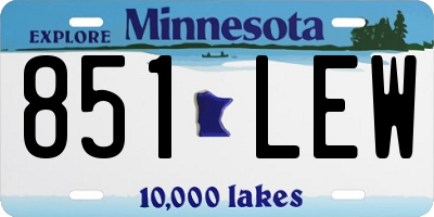 MN license plate 851LEW