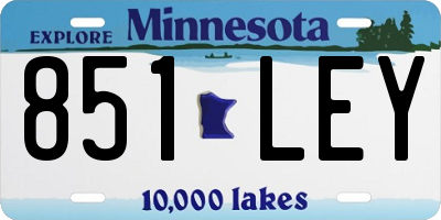 MN license plate 851LEY