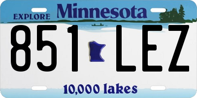 MN license plate 851LEZ