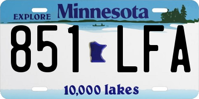 MN license plate 851LFA
