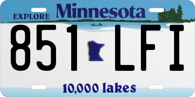 MN license plate 851LFI