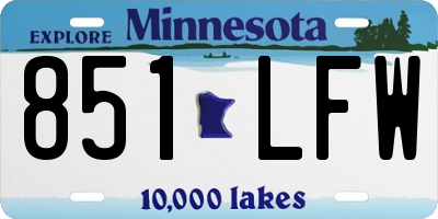 MN license plate 851LFW