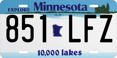 MN license plate 851LFZ