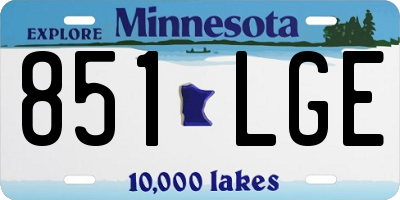 MN license plate 851LGE