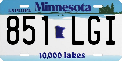 MN license plate 851LGI