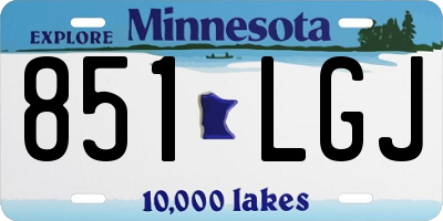 MN license plate 851LGJ