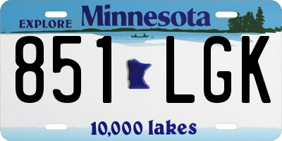 MN license plate 851LGK
