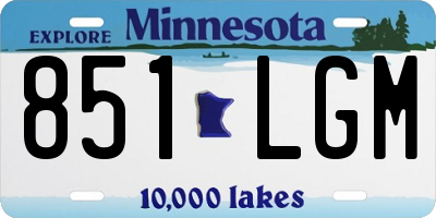 MN license plate 851LGM