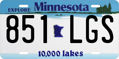 MN license plate 851LGS
